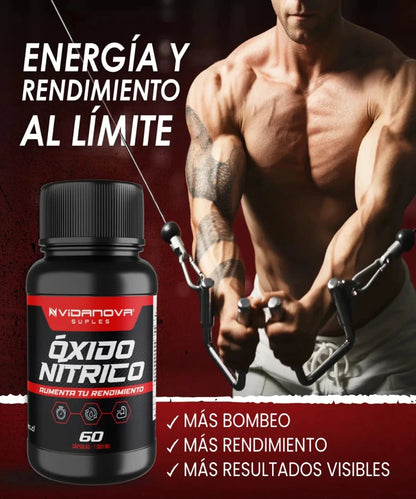 🏋️‍♂️ Óxido Nítrico 60 cápsulas de 1000 mg. 💪 Mejora tu rendimiento en un 1000% 👩‍❤️‍👨