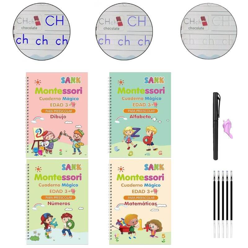 Kit 4 Cuadernos mágicos para niños/ Aprende en inglés!!!