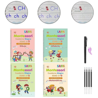 Kit 4 Cuadernos mágicos para niños/ Aprende en inglés!!!