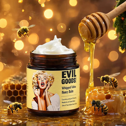 Evil Goods: Belleza Natural para Todos los Días 🍃💦Enriquecida con SEBO de RES y miel de Manuka🐄🐝
